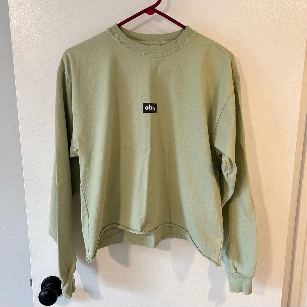 Obey Cropped Long Sleeve Top